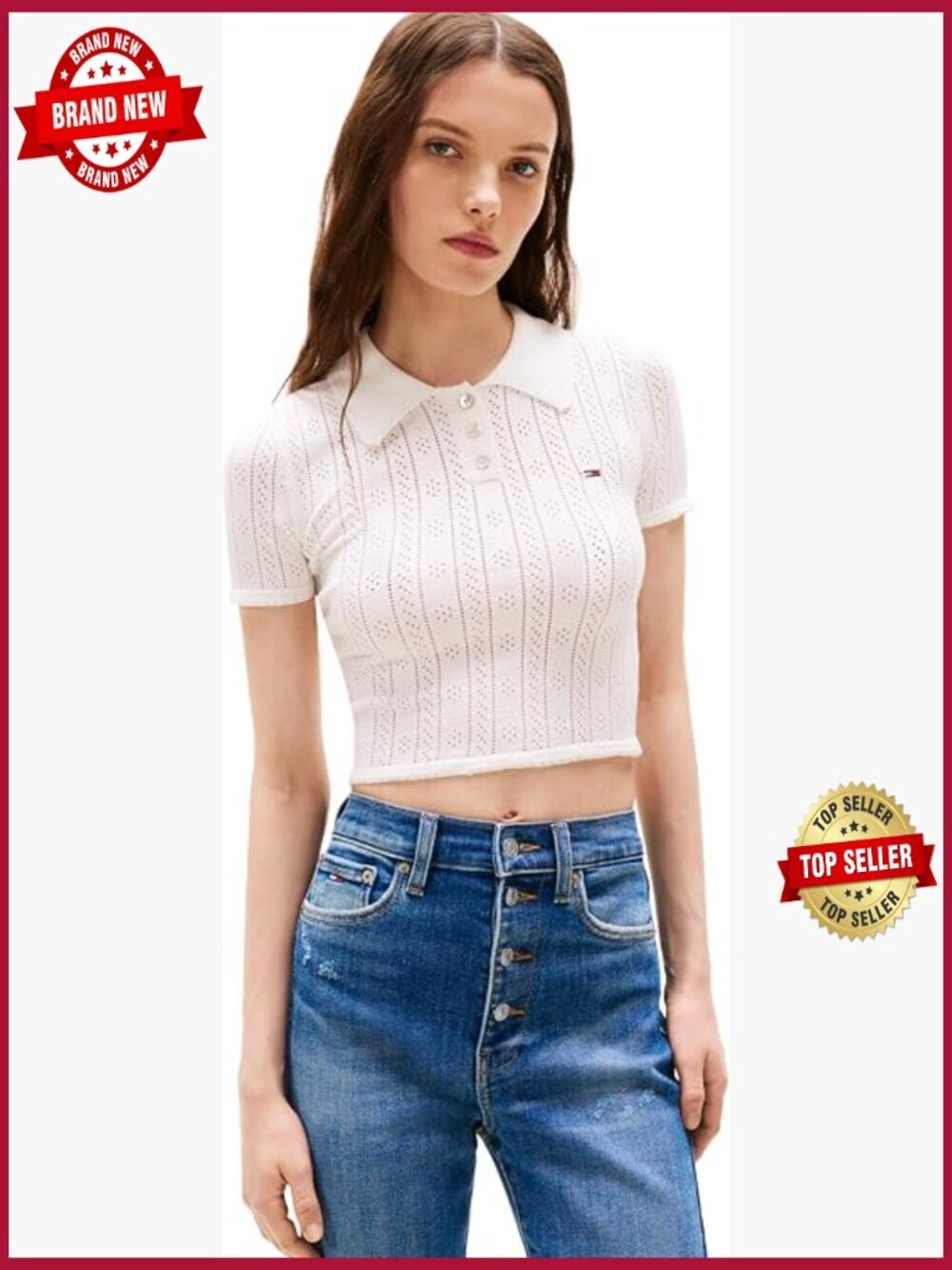 Short Sleeve Knit Polo with Texture Details